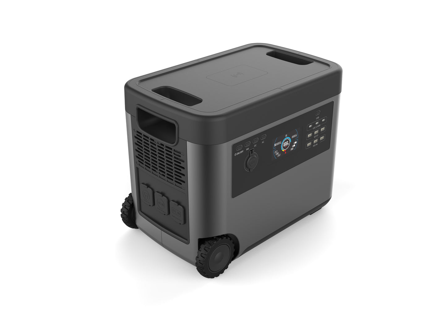 Schnell aufladbarer, flexibler, tragbarer Outdoor-Akku mit Rädern, 2026 Wh